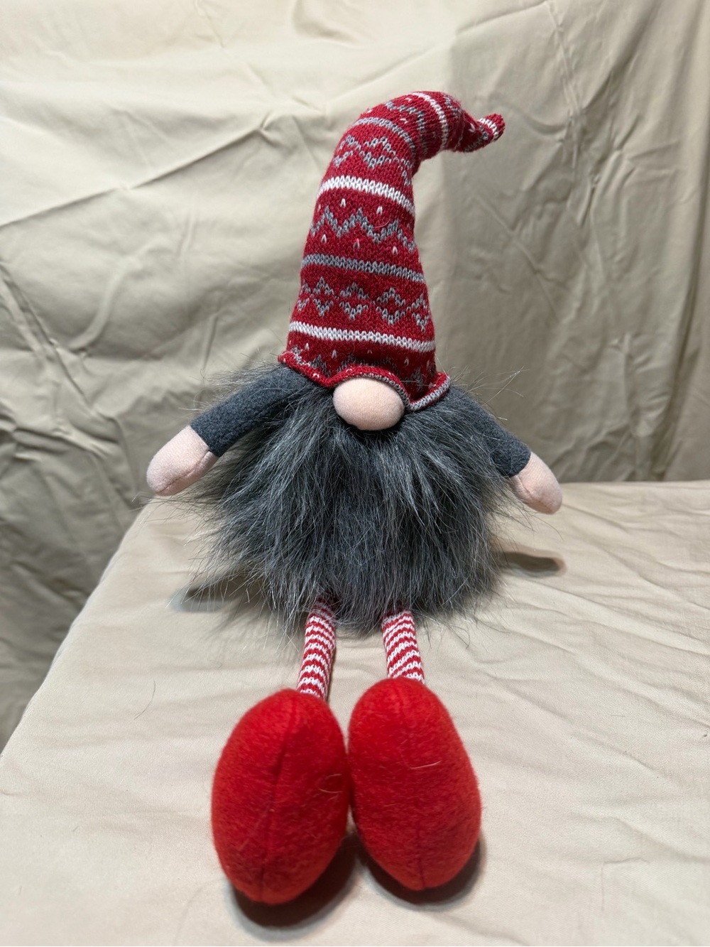 Barnes & Noble Red and Gray Nordic Gnome Holiday Plush
